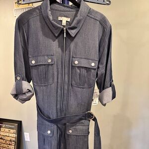 Stylish Denim Dress with Belt